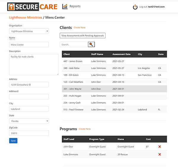 SecureCare Assessment Software